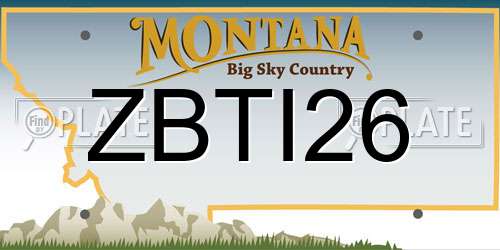 ZBTI26 Montana License Plate
