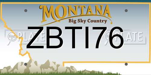ZBTI76 Montana License Plate