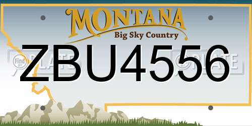 ZBU4556 Montana License Plate