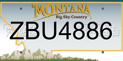 ZBU4886 Montana License Plate