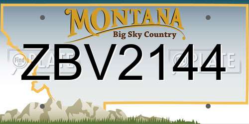 ZBV2144 Montana License Plate