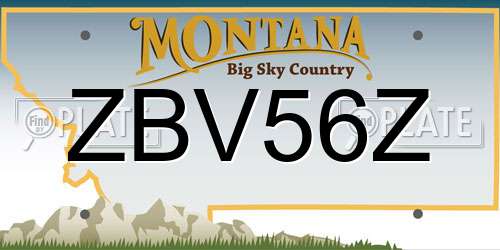 ZBV56Z Montana License Plate