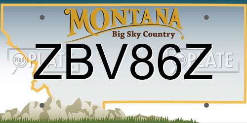 ZBV86Z Montana License Plate