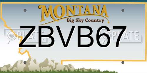 ZBVB67 Montana License Plate