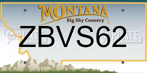 ZBVS62 Montana License Plate