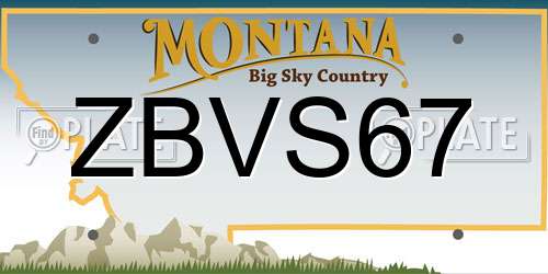 ZBVS67 Montana License Plate