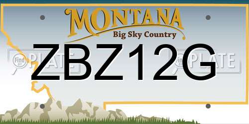 ZBZ12G Montana License Plate