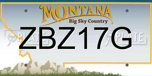ZBZ17G Montana License Plate