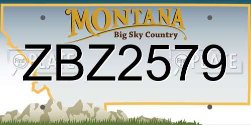 ZBZ2579 Montana License Plate