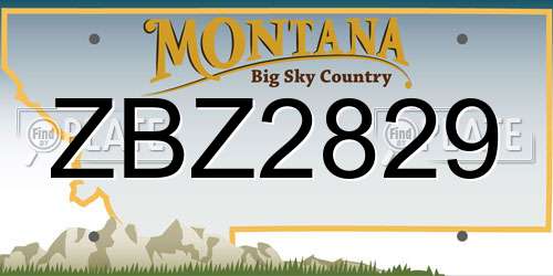 ZBZ2829 Montana License Plate
