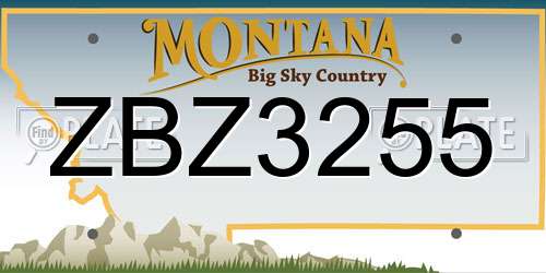 ZBZ3255 Montana License Plate