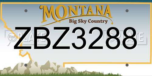 ZBZ3288 Montana License Plate