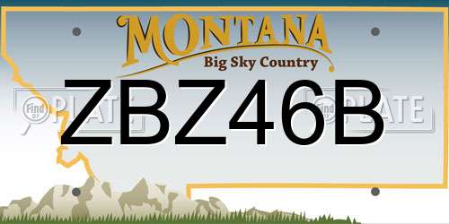 ZBZ46B Montana License Plate