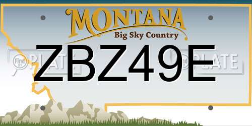 ZBZ49E Montana License Plate