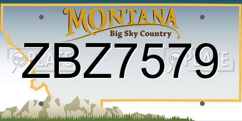 ZBZ7579 Montana License Plate