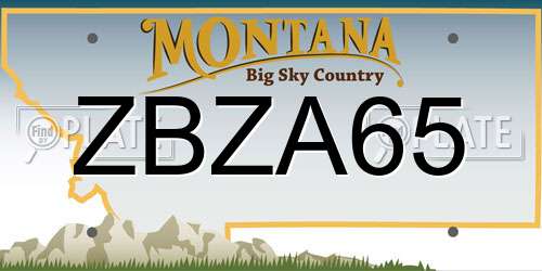 ZBZA65 Montana License Plate