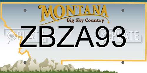 ZBZA93 Montana License Plate