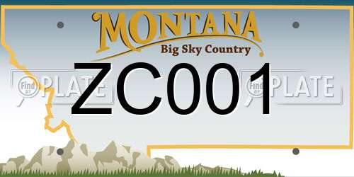 ZC001 Montana License Plate