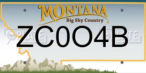ZC0O4B Montana License Plate