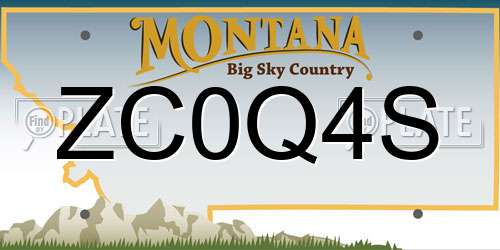 ZC0Q4S Montana License Plate