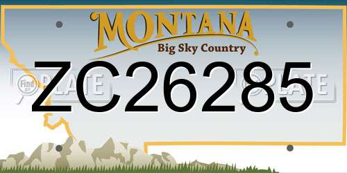 ZC26285 Montana License Plate