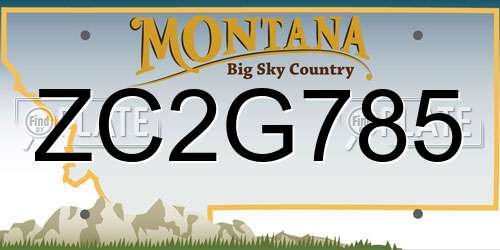 ZC2G785 Montana License Plate