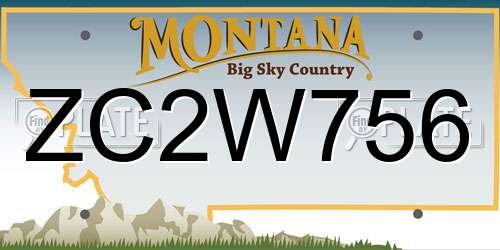 ZC2W756 Montana License Plate
