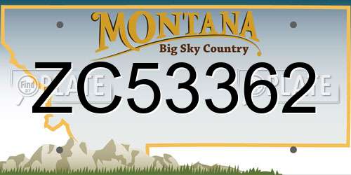 ZC53362 Montana License Plate