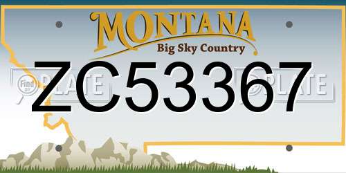 ZC53367 Montana License Plate