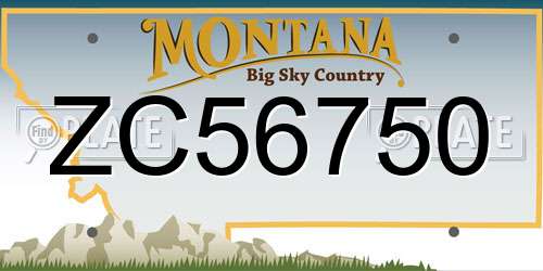 ZC56750 Montana License Plate