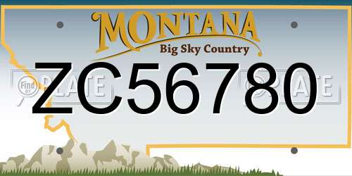 ZC56780 Montana License Plate