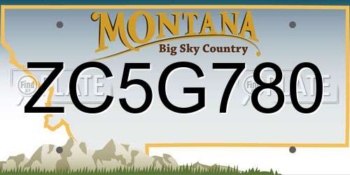ZC5G780 Montana License Plate