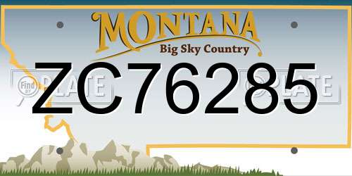 ZC76285 Montana License Plate