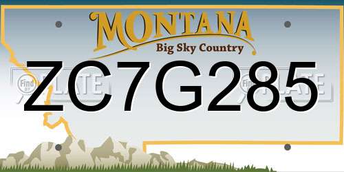 ZC7G285 Montana License Plate