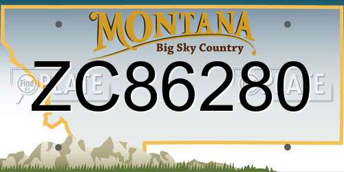 ZC86280 Montana License Plate