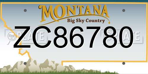 ZC86780 Montana License Plate