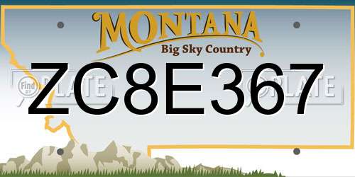 ZC8E367 Montana License Plate