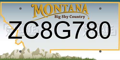 ZC8G780 Montana License Plate