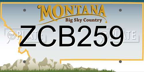 ZCB259 Montana License Plate