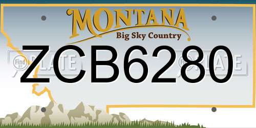 ZCB6280 Montana License Plate