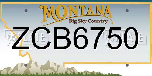 ZCB6750 Montana License Plate