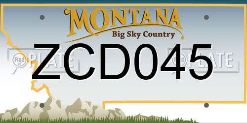ZCD045 Montana License Plate