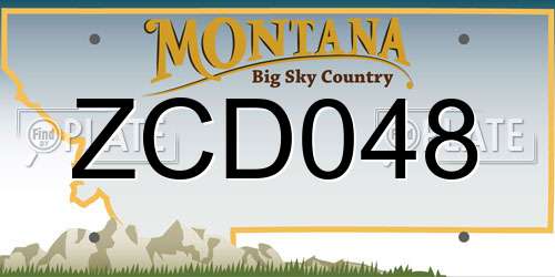 ZCD048 Montana License Plate
