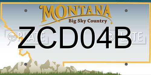 ZCD04B Montana License Plate