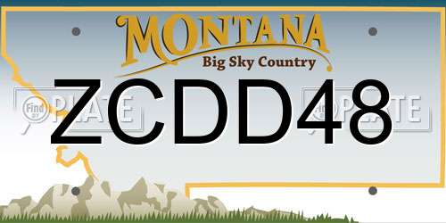 ZCDD48 Montana License Plate