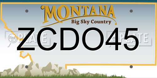 ZCDO45 Montana License Plate