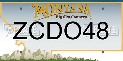ZCDO48 Montana License Plate