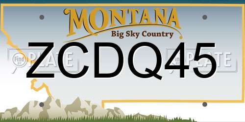 ZCDQ45 Montana License Plate