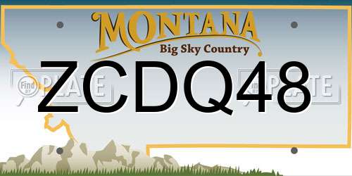 ZCDQ48 Montana License Plate