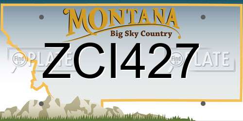 ZCI427 Montana License Plate